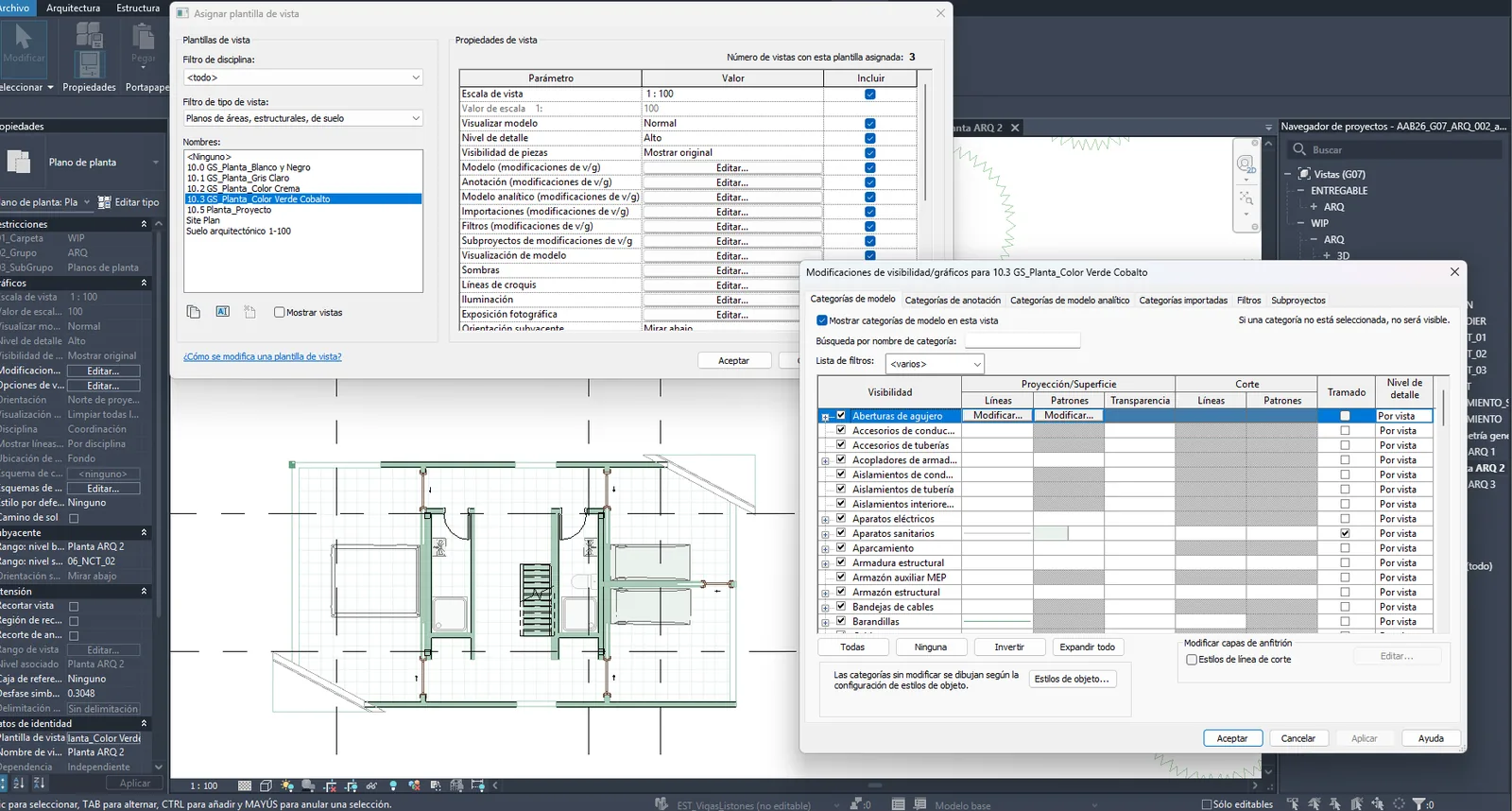 Plantilla de vista y filtros de visibilidad en Revit