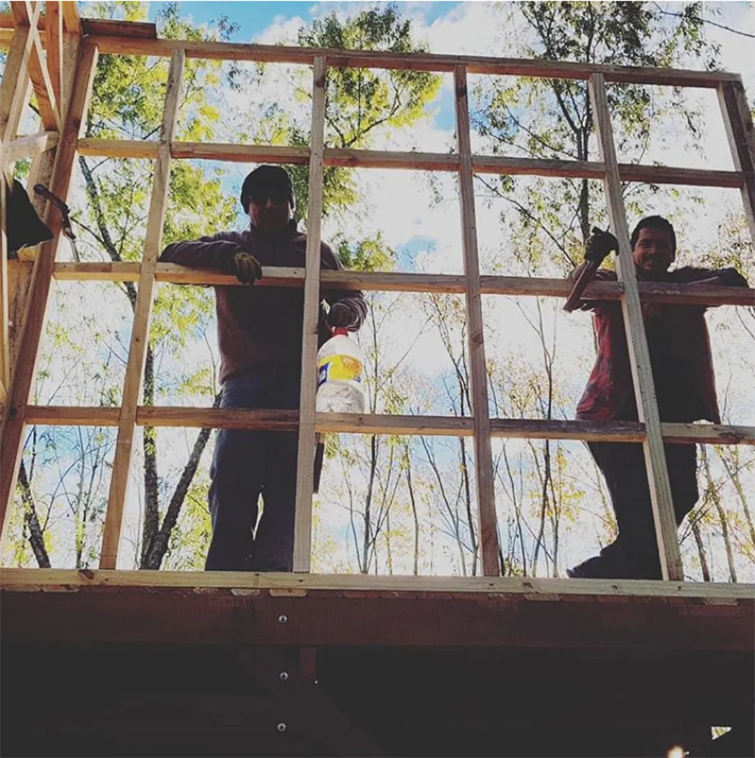 Cabaña Asia en construcción, junio 2020, obra de CCP Arquitectura