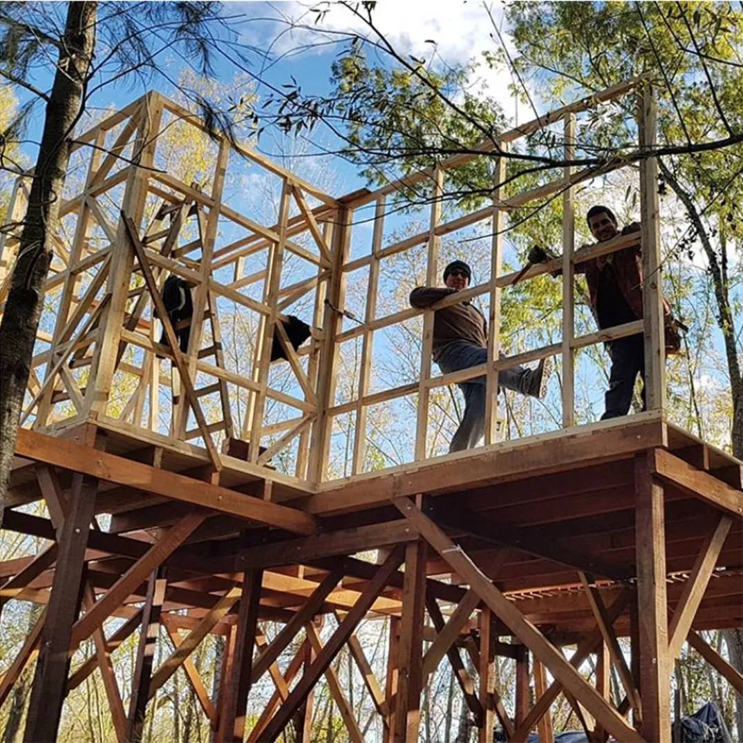 Cabaña Asia en construcción, junio 2020, obra de CCP Arquitectura