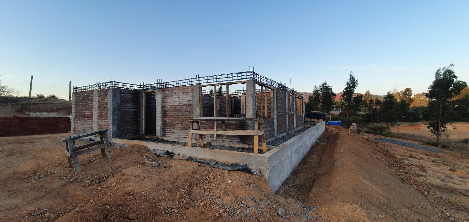 Casa Curepto en construcción, abril 2022, obra de CCP Arquitectura