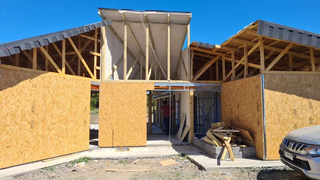 Casa Pitra en construcción, enero 2022, obra de CCP Arquitectura